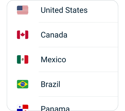 KutongVPN connect step 2, choose VPN server location